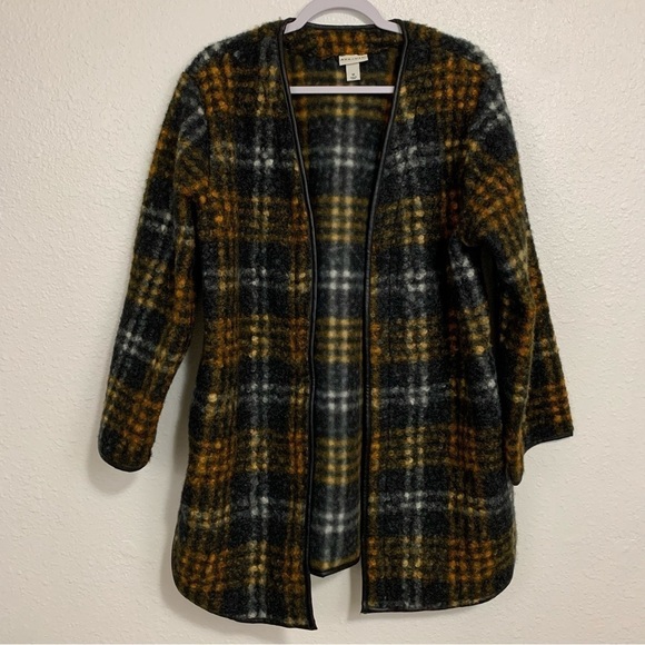 Ava and Viv Plus Size Plaid Teddy Open Front Cardigan Overcoat Size 1X - Picture 2 of 8